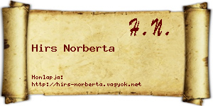 Hirs Norberta névjegykártya